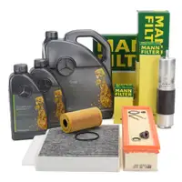 MANN Filterset 4-tlg + 7L ORIGINAL 5W30 MB 229.51 Motor&ouml;l MERCEDES W205 BlueTEC / d OM626