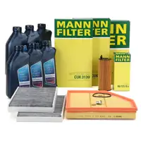 MANN Filterset 3-tlg + 6L ORIGINAL 5W30 Motor&ouml;l f&uuml;r BMW 5er E60 E61 520d N47 ab 07.2009