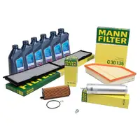 MANN Filterset 4-tlg + 6L ORIGINAL 5W30 Motor&ouml;l f&uuml;r BMW 3er 316d 320d bis 02.2010 N47