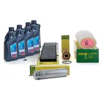 MANN Filterset 4-tlg + 8L ORIGINAL 5W30 Motor&ouml;l f&uuml;r BMW 3er 325d 330d bis 02.2010 M57