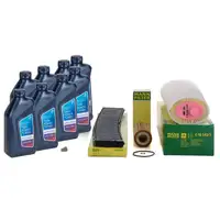 MANN Filterset 3-tlg + 8L ORIGINAL 5W30 Motor&ouml;l f&uuml;r BMW 3er E46 330d 204 PS X3 3.0d M57