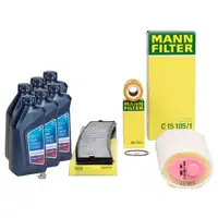MANN 3-piece filter set + 6L ORIGINAL 5W30 engine oil for BMW 3 Series E46 318d, 320d, X3 E83 2.0d M47