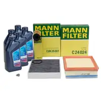 MANN Filterset 3-tlg + 5L ORIGINAL 5W30 Motoröl für BMW F20 F21 F22 F23 F30-34 B37 B47
