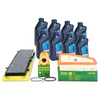 MANN Filterset 3-tlg + 8L ORIGINAL 5W30 Motor&ouml;l f&uuml;r BMW 3er E90 E91 E92 E93 325d 330d N57