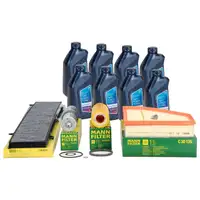 MANN Filterset 4-tlg + 8L ORIGINAL 5W30 Motor&ouml;l f&uuml;r BMW 3er 325d 330d 02.-07.2010 N57