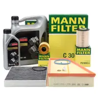 MANN 4-piece filter set + 6L ORIGINAL 5W30 A5 engine oil for FORD Mondeo 4 MK4 2.0 TDCi up to model year