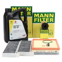 MANN Filterset 3-tlg + 5L ORIGINAL 0W30 Motor&ouml;l f&uuml;r PSA Picasso 2 Partner Grandland 1.6 D