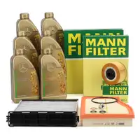 MANN Filter Set + 6L ORIGINAL 0W20 Engine Oil for MERCEDES W/V177 W247 C/X118 H/X247 M282