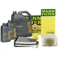 MANN 3-piece filter set + 7L ORIGINAL 5W30 MB 229.52 engine oil for MERCEDES W204 W212 OM651