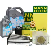 MANN Filterset 4-tlg + 7L ORIGINAL 5W30 Motor&ouml;l MERCEDES W204 C218 W212 X204 OM651