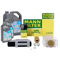 MANN Filterset 4-tlg + 7L ORIGINAL 5W30 Motor&ouml;l MERCEDES W204 C218 W212 X204 OM651