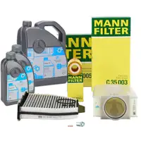 MANN Filterset 3-tlg + 7L ORIGINAL 5W30 Motor&ouml;l MERCEDES W204 C218 W212 X204 OM651
