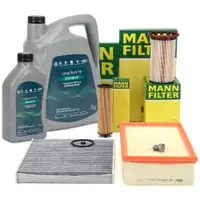 MANN Filterset 4-tlg + 6L ORIGINAL 0W20 Motor&ouml;l f&uuml;r VW Golf 8 Passat Tiguan Touran 2.0 TDI