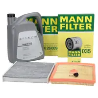 MANN Filterset + 5L ORIGINAL 0W30 Motor&ouml;l f&uuml;r VW Golf 7 A3 8V Q2 Leon 5F Octavia 3 1.0 TSI