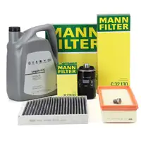 MANN Filterset + 5L ORIGINAL 0W30 Motor&ouml;l f&uuml;r AUDI A4 B8 A5 8F7 1.8/2.0 TFSI 120-211 PS