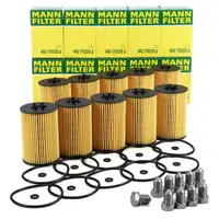 10x MANN HU7020z &Ouml;lfilter + Schraube f&uuml;r VW Golf 6 7 Passat B8 T6 A3 A4 A6 Q3 1.6/2.0 TDI