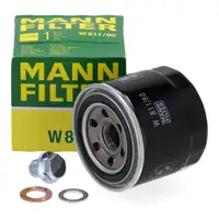 MANN W811/80 &Ouml;lfilter + Ablassschraube f&uuml;r HONDA HYUNDAI KIA MITSUBISHI