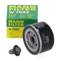 MANN W7003 &Ouml;lfilter + Schraube f&uuml;r FIAT 500 Panda (312_, 319_) 1.0 Mild Hybrid 69/71 PS