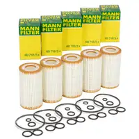 5x MANN HU718/5X &Ouml;lfilter + Dichtung f&uuml;r MERCEDES W202 W203 W204 M112 M113 M272 0001802609