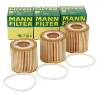 3x MANN HU710x &Ouml;lfilter f&uuml;r VW Polo 4 5 Fox Ibiza 3 4 Fabia 1 2 Rapid 1.2 03D198819C