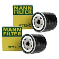 2x MANN W712/52 Oil Filter for VW Golf 3, 4, 5, 6, Lupo, Polo, Bora, Caddy, Vento 1.0, 1.4, 1.6