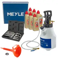 MEYLE 12,5L Druckluft Einf&uuml;llger&auml;t + Trichter + 6L CASTROL TRANSMAX DUAL Getriebe&ouml;l