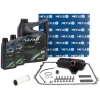 MEYLE Getriebefilter Satz + 7L WOLF Getriebe&ouml;l AUDI A4 B8 A6 C7 Q5 8RB 7-Gang DL501