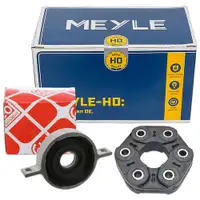 MEYLE HD Gelenkscheibe + febi Mittellager f&uuml;r BMW 5er F10 F11 520i 523i 528i 530i