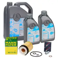 7L ORIGINAL Engine Oil 5W30 MB 229.51 + MANN Oil Filter for MERCEDES M260, M264, M270, M274