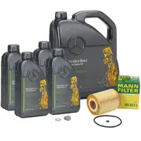 9L ORIGINAL 5W30 MB 229.52 Engine Oil + MANN Oil Filter for MERCEDES W203, W204, W211, W212 OM642