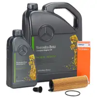 6L ORIGINAL 5W30 MB 229.52 + MAHLE oil filter for MERCEDES W177, W204, W205, W213, W214 OM654