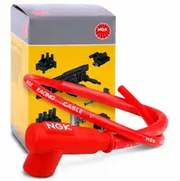 NGK 8054 Z&uuml;ndkerzenstecker mit Z&uuml;ndkabel Stecker Kabel Z&uuml;ndkabelsatz Rot CR4 Racing Cable