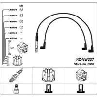 NGK 0958 RC-VW227 Z&uuml;ndkabelsatz f&uuml;r VW Golf 3 Passat B3/B4 Vento 1.6 101 PS bis 12.1995