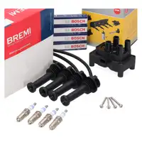 NGK Z&uuml;ndspule + BREMI Kabelsatz 4x NGK Z&uuml;ndkerze f&uuml;r FORD Fiesta 5 6 Focus 2 3 1.25-1.6
