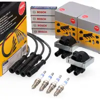 2x NGK Z&uuml;ndspule Kabelsatz 4x BOSCH 0242135515 Z&uuml;ndkerze f&uuml;r FIAT Panda 169 Punto 1.1 1.2