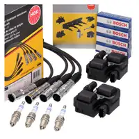 2x NGK Z&uuml;ndspule + Kabelsatz + 4x BOSCH Z&uuml;ndkerze f&uuml;r MERCEDES W169 W245 150-200 M266