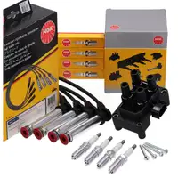 NGK Z&uuml;ndspule + Kabelsatz + 4x Z&uuml;ndkerze f&uuml;r FORD Fiesta 5 1.3 60/69 PS Ka RB_ 1.3/1.6i