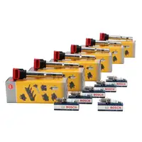 6x NGK Z&uuml;ndspule + 6x BOSCH Z&uuml;ndkerze f&uuml;r AUDI A4 S4 A5 S5 A6 A7 A8 Q5 Q7 Touareg 3.0 TFSI
