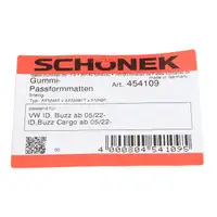 SCH&Ouml;NEK 454109 Gummimatten Gummifu&szlig;matten Fu&szlig;matten f&uuml;r VW ID. Buzz Bus 5-teilig