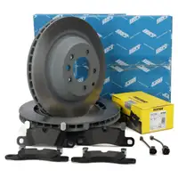 SEBRO Bremsscheiben + TEXTAR Bel&auml;ge + Sensor f&uuml;r PORSCHE Cayenne (92A) GTS / Turbo hinten