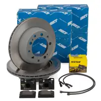 SEBRO Bremsscheiben + TEXTAR Bremsbel&auml;ge + Sensor f&uuml;r PORSCHE 928 4.5 4.7 S 08.1985 hinten