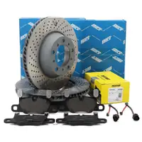 SEBRO Bremsscheiben + TEXTAR Bel&auml;ge + Sensor f&uuml;r PORSCHE 992 3.0 Carrera / 4 PR-2EB hinten