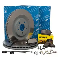 SEBRO Bremsscheiben + TEXTAR Bremsbel&auml;ge + Wako f&uuml;r PORSCHE Macan 95B 2EK hinten