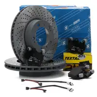 SEBRO Bremsscheiben + TEXTAR Bel&auml;ge + Wako f&uuml;r PORSCHE 997 Boxster Cayman 987 vorne