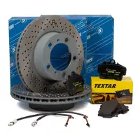 SEBRO Bremsscheiben + TEXTAR Bel&auml;ge + Wako f&uuml;r PORSCHE Boxster Cayman 987 2.7 vorne