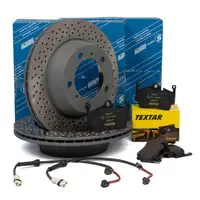 SEBRO Bremsscheiben + TEXTAR Bel&auml;ge f&uuml;r PORSCHE Boxster Cayman 987 2.7 2.9 hinten