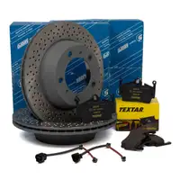 SEBRO Bremsscheiben + TEXTAR Bel&auml;ge f&uuml;r PORSCHE 718 Boxster Cayman 981 982 hinten