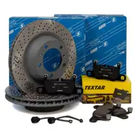 SEBRO Bremsscheiben + TEXTAR Bel&auml;ge + Wako f&uuml;r PORSCHE 991 3.4 Carrera hinten