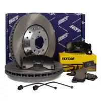 SEBRO Bremsscheiben + TEXTAR Bel&auml;ge + Wako f&uuml;r PORSCHE Cayenne (92A) 1ZL/1LH vorne