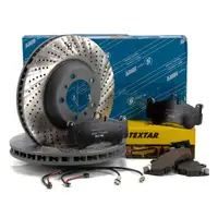 SEBRO Bremsscheiben + TEXTAR Bel&auml;ge + Wako f&uuml;r PORSCHE 997 3.6/3.8 Turbo / S vorne